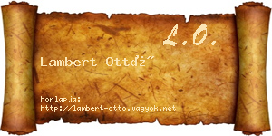 Lambert Ottó névjegykártya